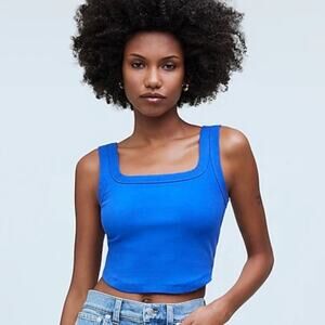 NWOT Madewell The Tailored Crop Tank in Sleekhold Size XXS